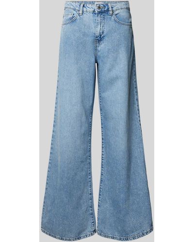 Gina Tricot Super Wide Flared Jeans im 5-Pocket-Design - Blau
