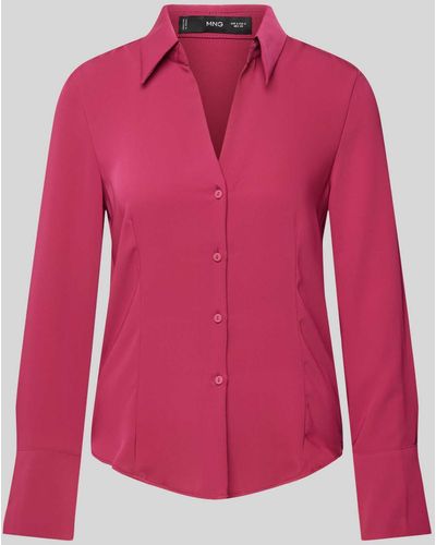 Mango Bluse in unifarbenem Design Modell 'OCHI' - Pink