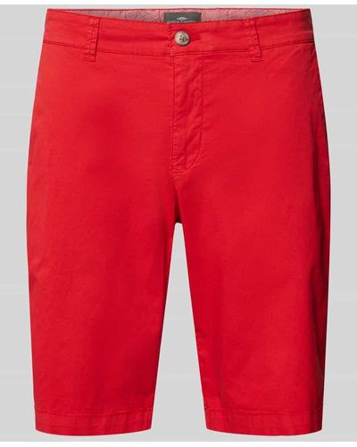 Fynch-Hatton Regular Fit Bermudas mit Gürtelschlaufen Modell 'summer' - Rot