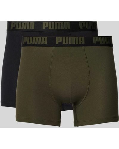 PUMA Trunks mit Label-Detail im 2er-Pack - Grün