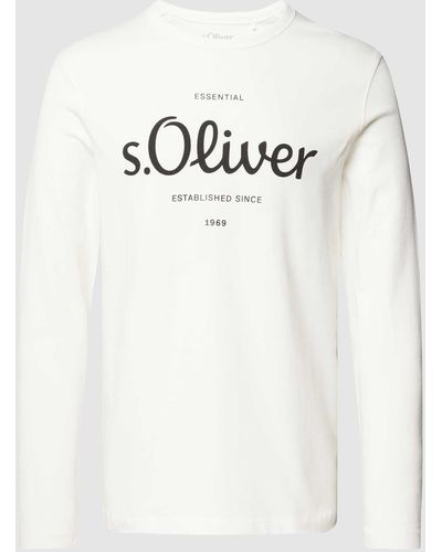 S.oliver Shirt Met Lange Mouwen En Labelprint - Wit