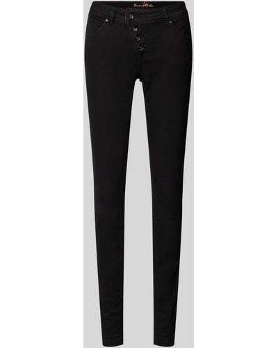 Buena Vista Skinny Fit Jeans mit Gesäßtaschen Modell 'Malibu' - Schwarz
