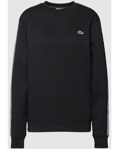 Lacoste Sweatshirt mit Rundhalsausschnitt Modell 'TAPE CREW' - Schwarz