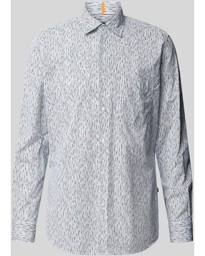 BOSS Regular Fit Freizeithemd mit Allover-Muster Modell 'Remiton' - Grau