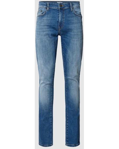 Only & Sons Slim Fit Jeans im 5-Pocket-Design Modell 'LOOM' - Blau
