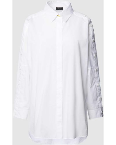 Marc Cain Oversized Hemdbluse mit verdeckter Knopfleiste - Weiß