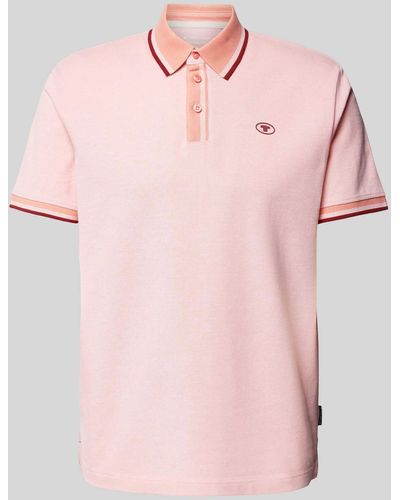 Tom Tailor Regular Fit Poloshirt mit Label-Print - Pink