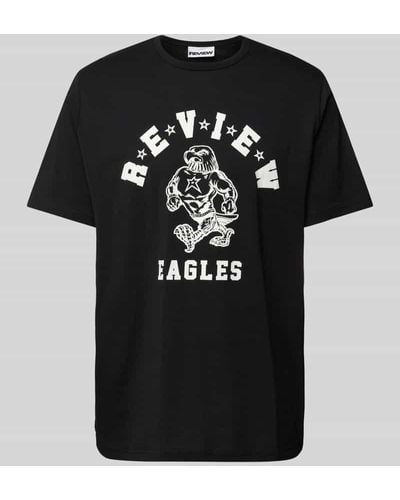 Review T-Shirt mit Label-Print - Schwarz