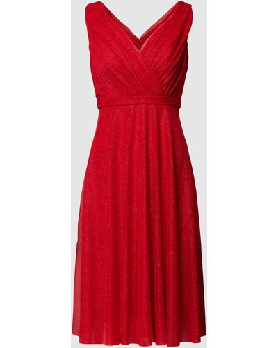 TROYDEN COLLECTION Cocktailkleid mit Taillenpasse - Rot