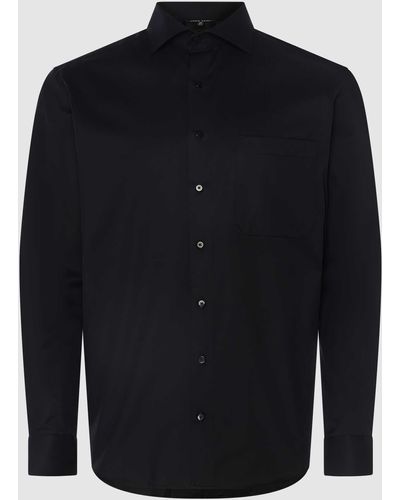 Eterna Comfort Fit Zakelijk Overhemd Van Katoen - Zwart