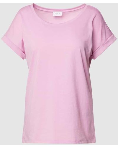 Vila T-Shirt mit Rundhalsausschnitt Modell 'DREAMERS PURE' - Pink