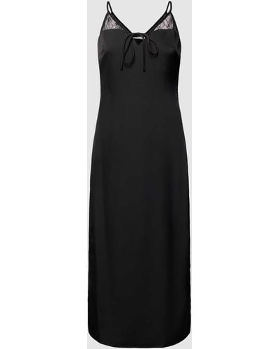 EDITED Midi-jurk Met Vetersluiting - Zwart