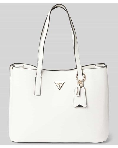 Guess Handtasche mit Label-Detail Modell 'MERIDIAN' - Weiß