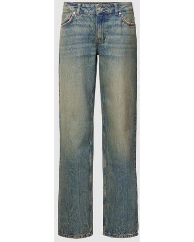 Review Straight Fit Jeans im 5-Pocket-Design - Blau