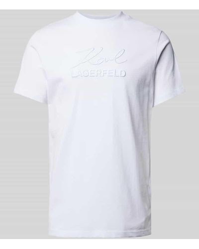 Karl Lagerfeld T-Shirt mit Label-Schriftzug - Weiß