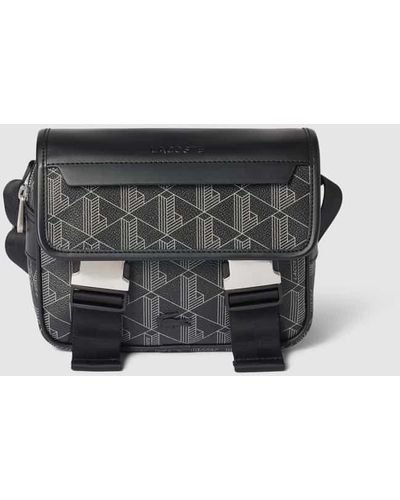 Lacoste Handtasche mit Klickverschluss Modell 'Messenger' - Grau