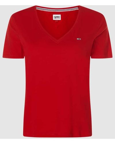 Tommy Hilfiger Slim Fit T-Shirt aus Bio-Baumwolle - Rot
