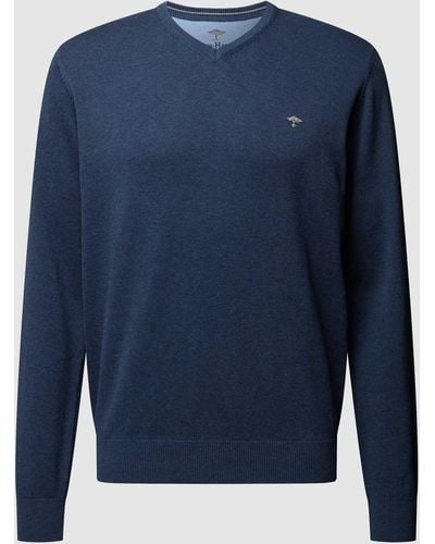 Fynch-Hatton Pullover mit V-Ausschnitt - Blau