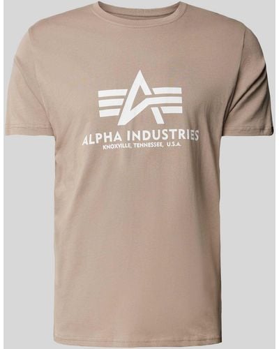 Alpha Industries T-shirt Met Labelprint - Naturel