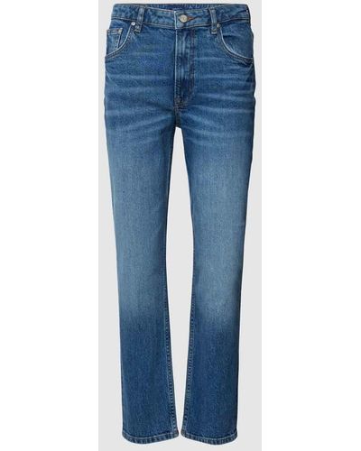 GANT Straight Fit Jeans im Used-Look - Blau