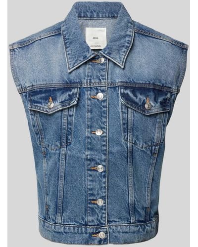 Mango Jeansweste mit Brusttaschen Modell 'KIMBERLY' - Blau