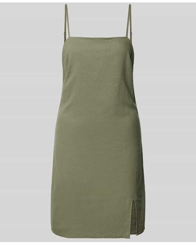ONLY Leinenkleid mit Karree-Ausschnitt Modell 'CARO' - Grün