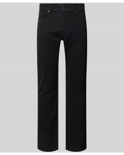 BOSS Slim Fit Jeans mit Label-Detail Modell 'DELAWARE' - Schwarz
