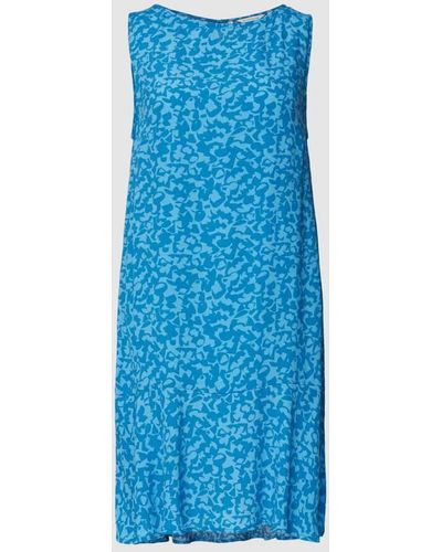 Tom Tailor Minikleid mit Allover-Muster aus reiner Viskose - Blau