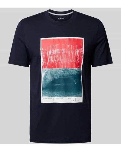 S.oliver T-Shirt mit Motiv-Print Modell 'Photoprint Box' - Blau