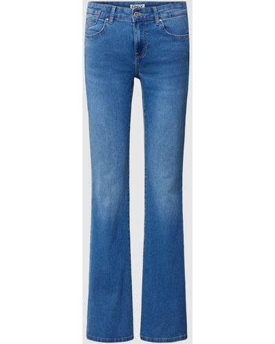 ONLY Flared Jeans mit Label-Patch Modell 'REESE' - Blau
