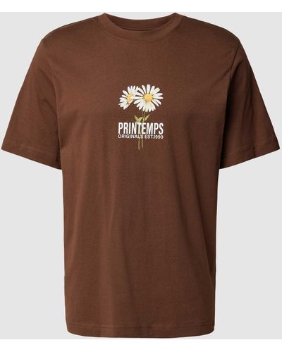 Jack & Jones T-shirt Met Motiefprint - Bruin