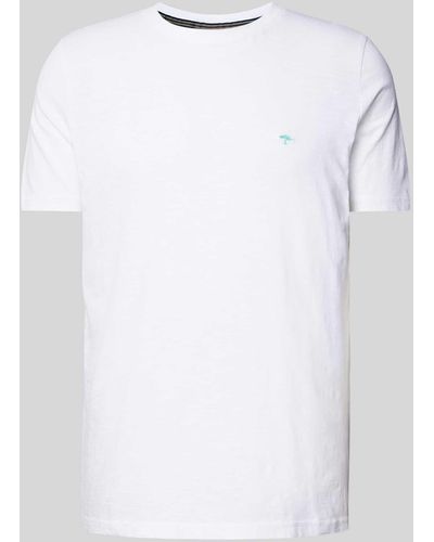 Fynch-Hatton T-Shirt mit Label-Stitching - Weiß
