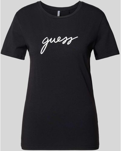 Guess T-shirt Met Labelprint - Zwart