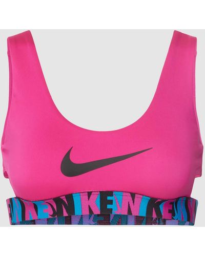 Nike Bikini-Oberteil mit Label-Print - Pink