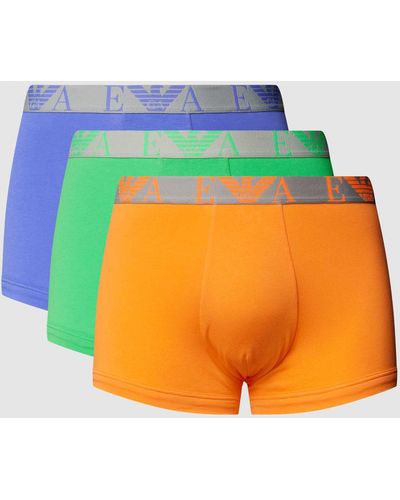 Emporio Armani Trunks mit elastischem Label-Bund im 3er-Pack - Orange