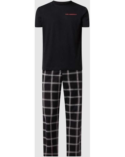 Karl Lagerfeld Pyjama Met Biologisch Katoen - Zwart