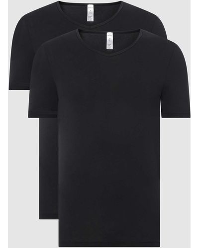 SKINY T-Shirt aus Baumwolle im 2er-Pack - Schwarz