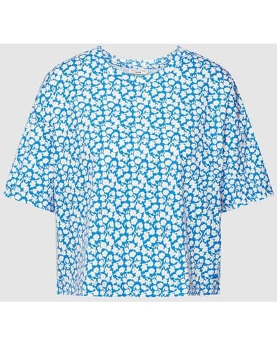 Marc O' Polo T-Shirt mit floralem Allover-Muster - Blau