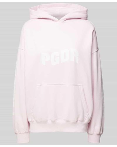 PEGADOR Oversized Hoodie mit Label-Print Modell 'VINYA' - Pink