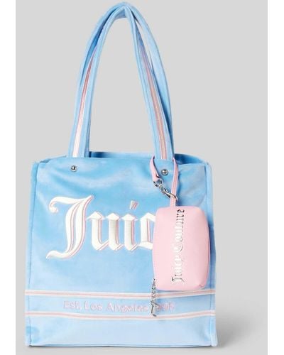 Juicy Couture Shopper mit Label-Stitching Modell 'IRIS' - Blau