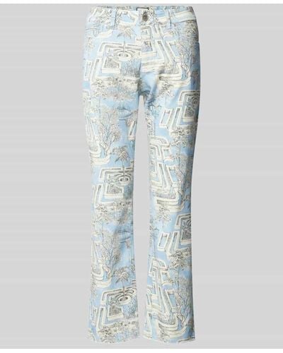 Seductive Slim Fit Hose mit Allover-Print Modell 'CLAIRE' - Blau