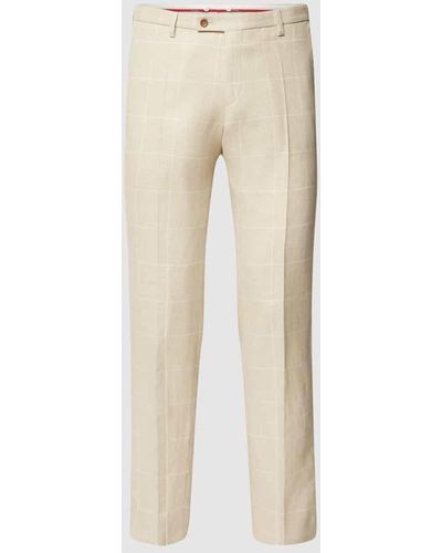 CLUB of GENTS Hose mit Allover-Muster Modell 'Paco' - Natur