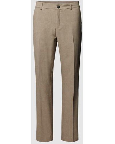 SELECTED Slim Fit Anzughose mit Bügelfalten Modell 'LIAM' - Natur