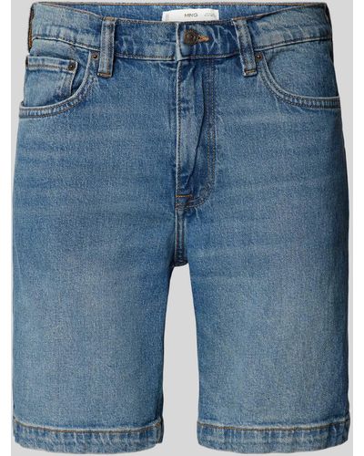 Mango Slim Fit Jeansshorts im 5-Pocket-Design Modell 'JAROD' - Blau