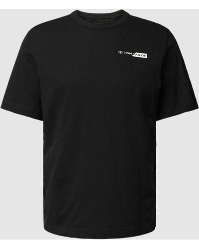Tom Tailor T-shirt Met Labelprint - Zwart