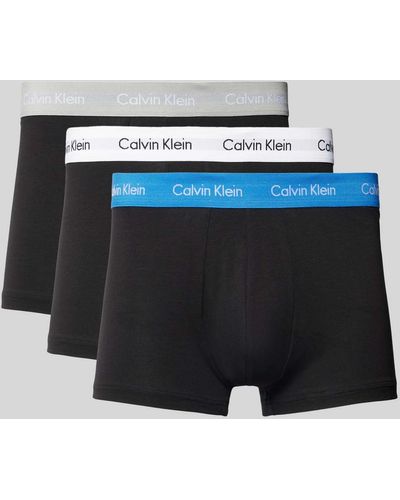 Calvin Klein Trunks mit elastischem Logo-Bund im 3er-Pack - Blau