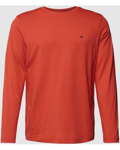 Fynch-Hatton Shirt Met Lange Mouwen En Logodetail - Rood