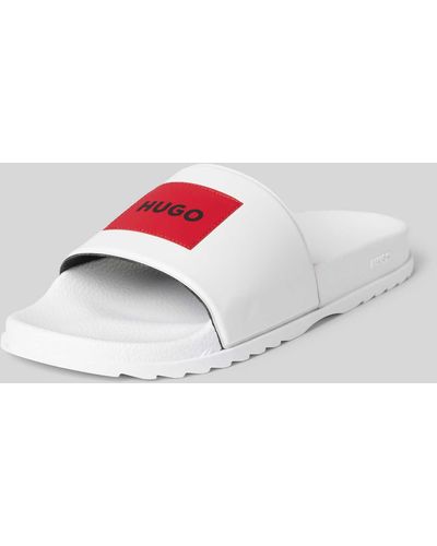 HUGO Slippers Met Labelprint - Wit
