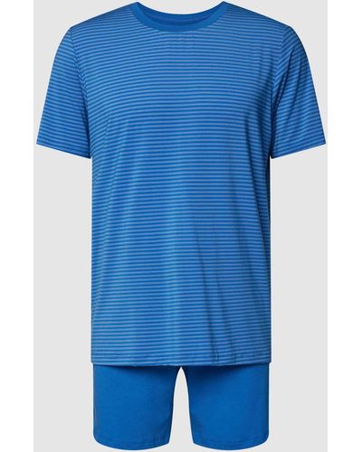 Schiesser Pyjama Met Stretch - Blauw