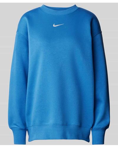 Nike Sweatshirt mit Logo-Stitching - Blau